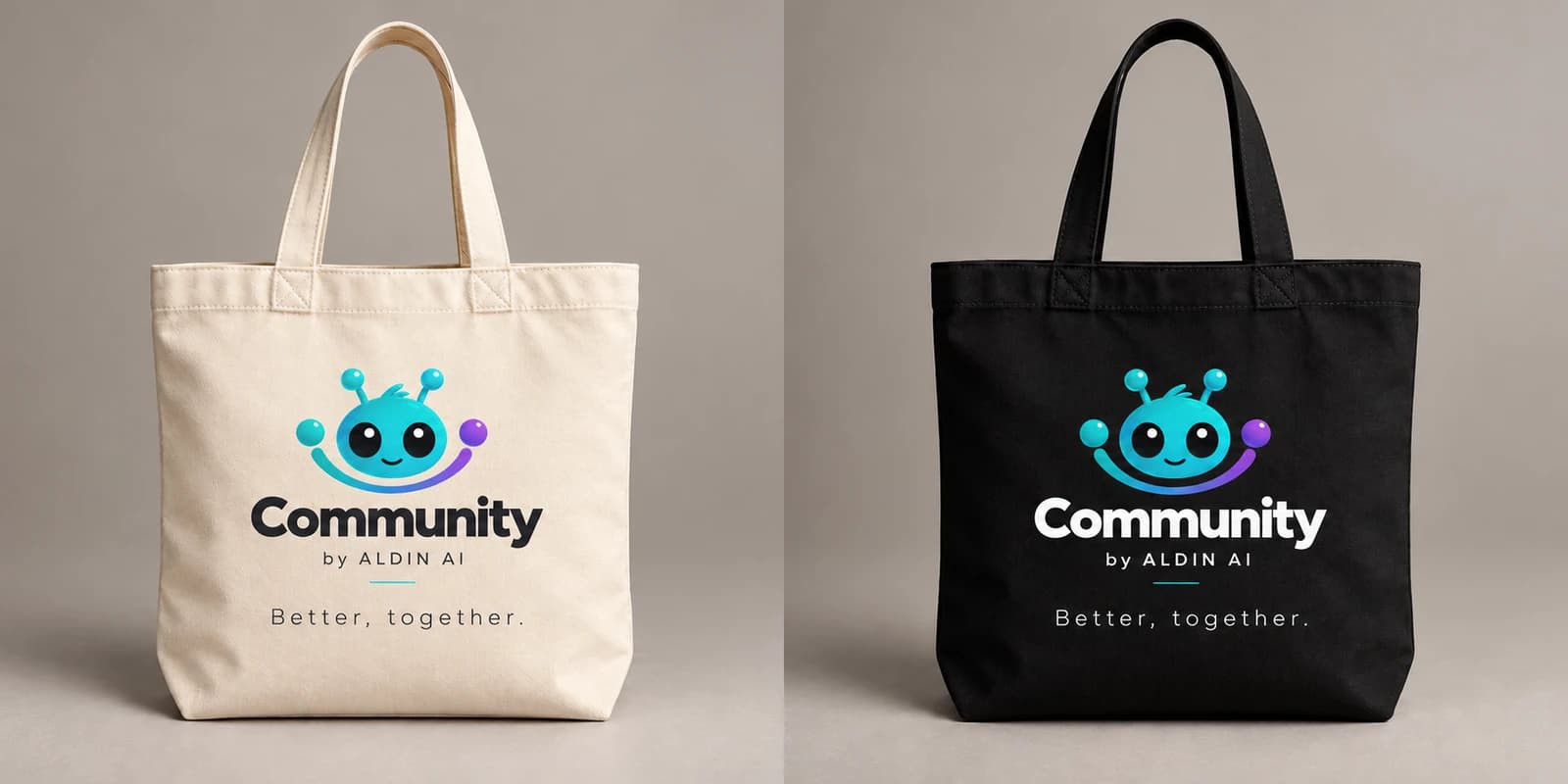 Draft garment mockup of The Together Tote - Community concept, not for sale