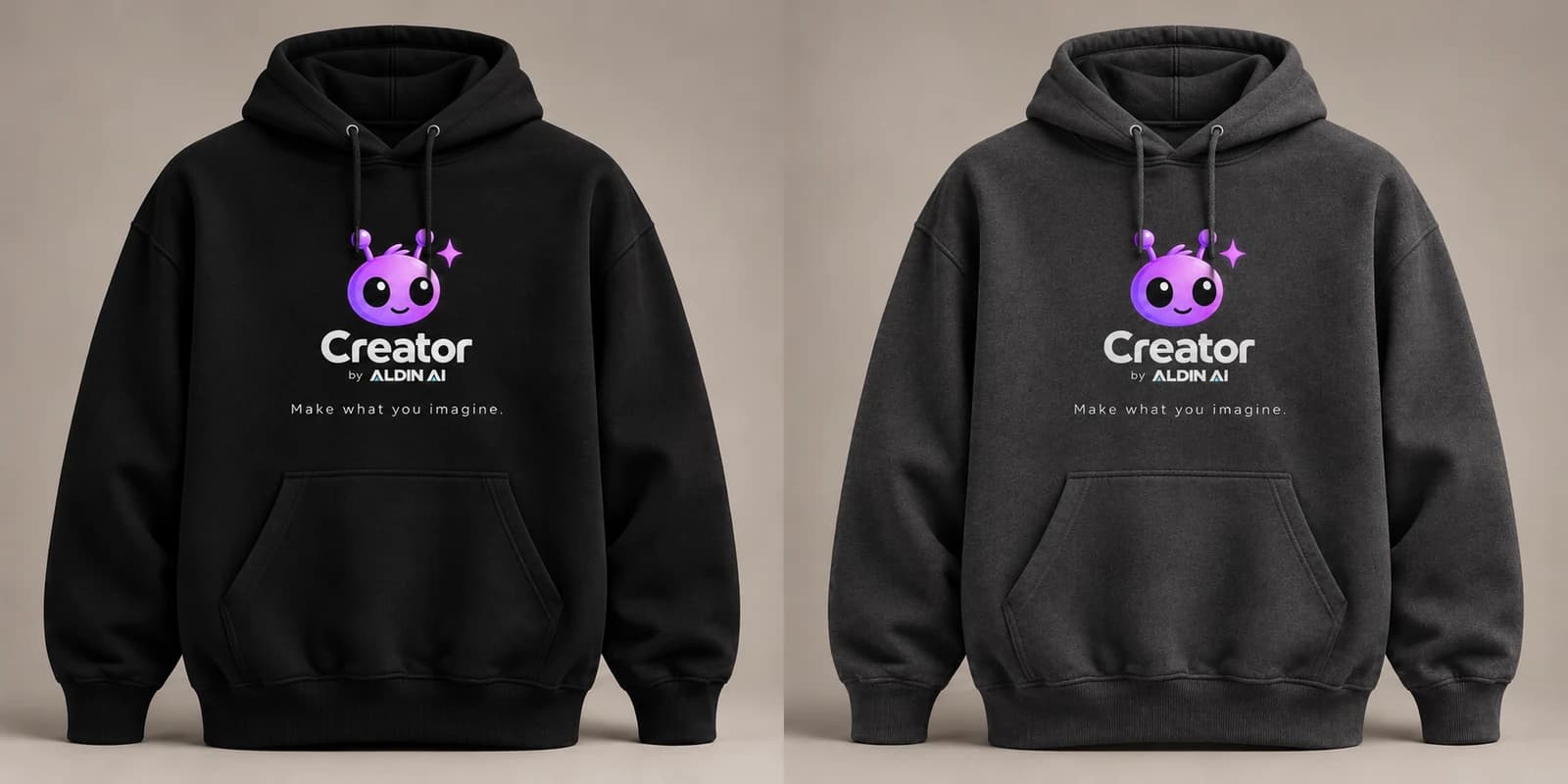 Draft garment mockup of The Imagine Hoodie - Creator concept, not for sale