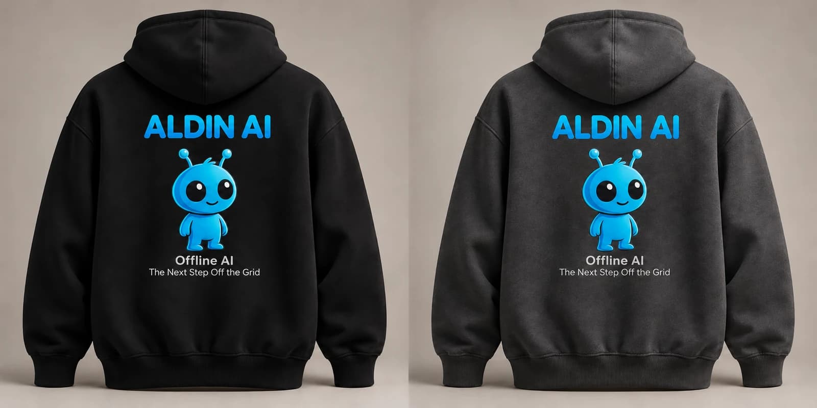 Draft garment mockup of The Off Grid Hoodie - Mini Go concept, not for sale