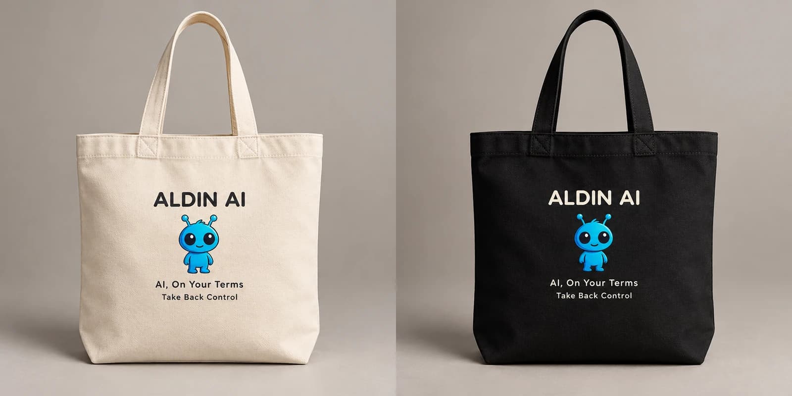 Draft garment mockup of The Your Terms Tote - Creator concept, not for sale